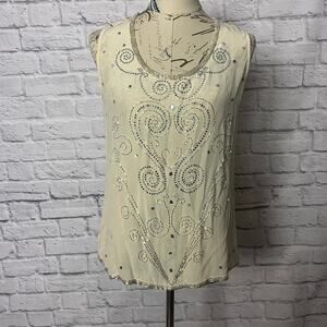 Vintage Diane Gilman Silk Beaded Tank